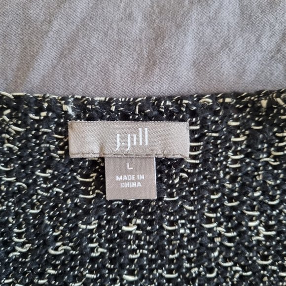 J Jill Open Front Cotton Cardigan Black Long Sleeve - Picture 4 of 6
